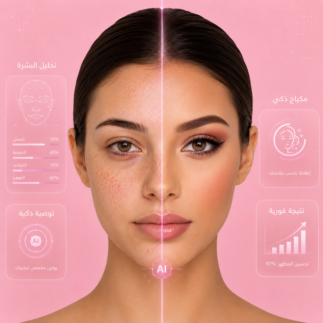 Beauty model with glowing skin